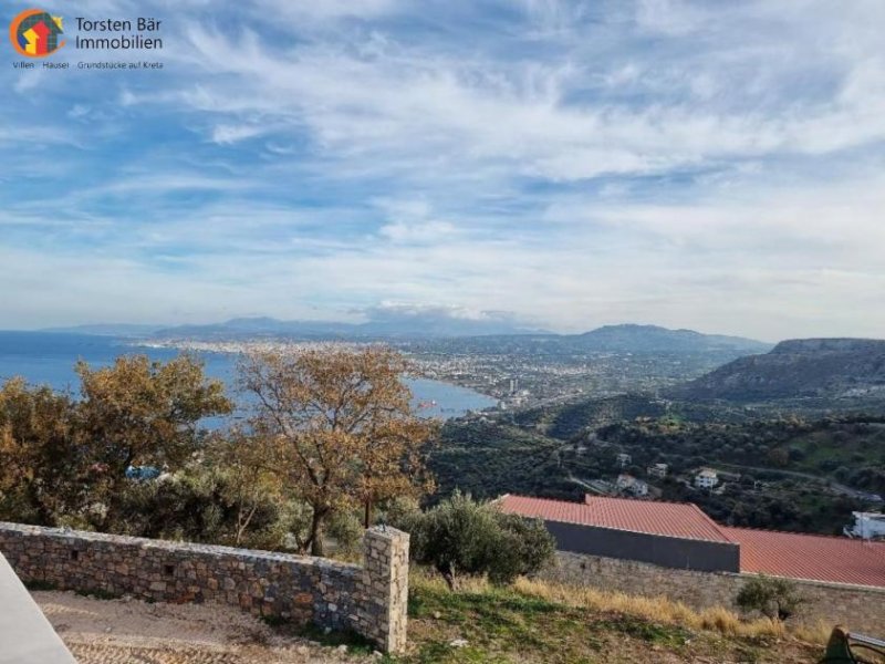 Rodia-Heraklion Nord-Kreta: Rodia-Heraklion Naturstein Luxusvilla mit Panorama Meerblick Haus kaufen